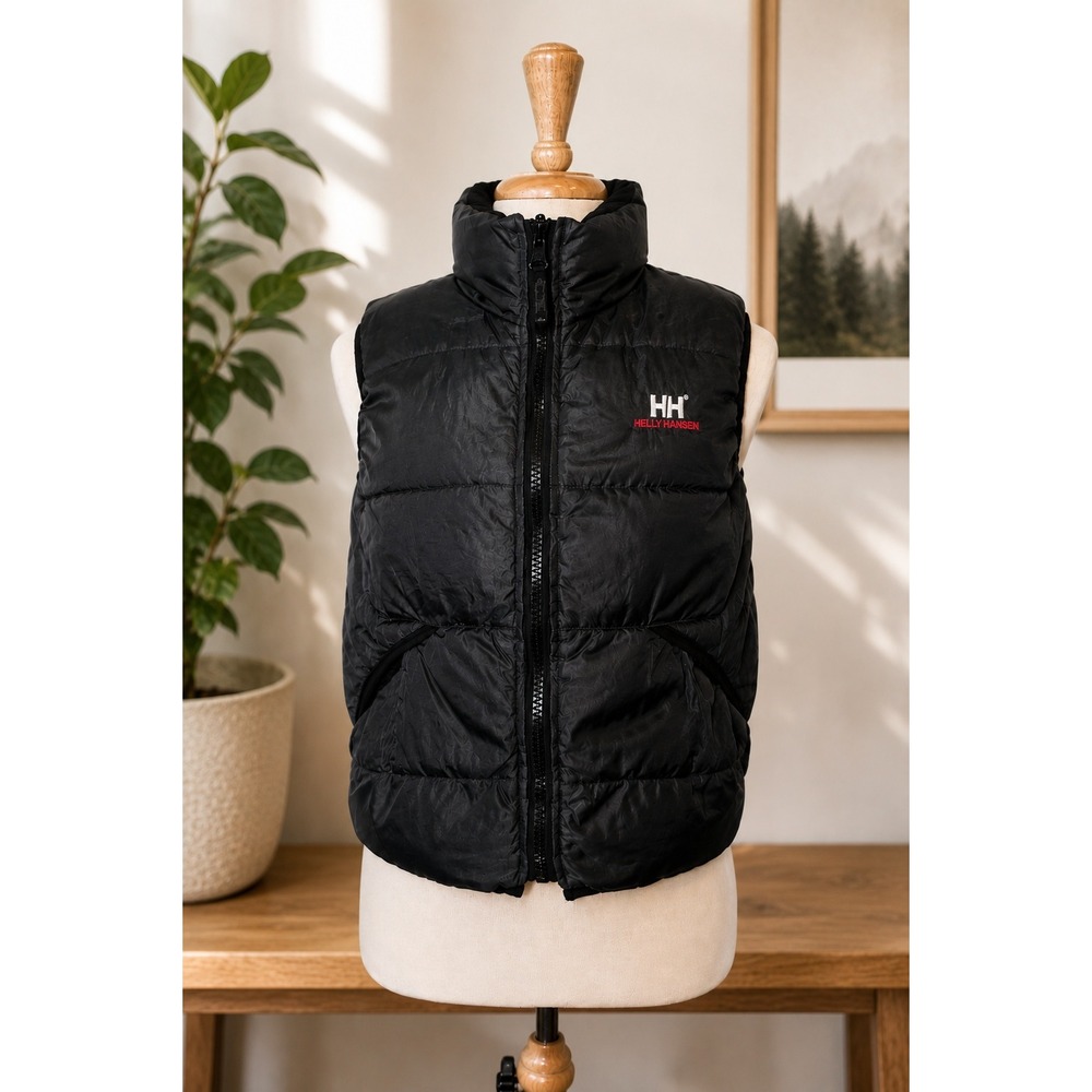 Helly Hansen Reversible Puffer Vest Blue Black Size M Streetwear Cozy Fall
